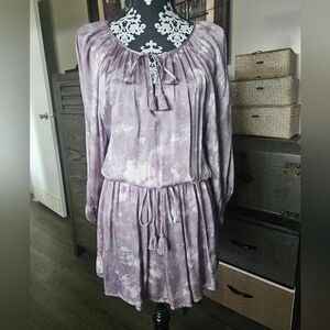 Elegant Lavender Tie-Dye Dress